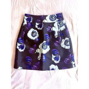 Women's Black/Blue/Purple Floral Pencil Skirt Size Medium With Pockets